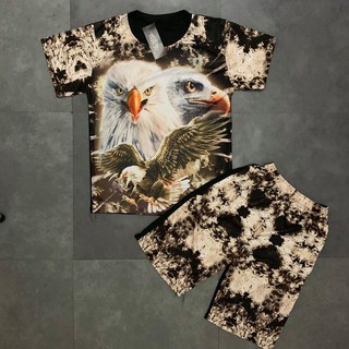 [Mã FASHIONT4MA2 giảm 10K đơn 50K] XẢ HÀNG Bộ Quần Áo Thun Nam Tay Ngắn In Cánh ở vai chất liệu thun lạnh mềm mịn - BN24