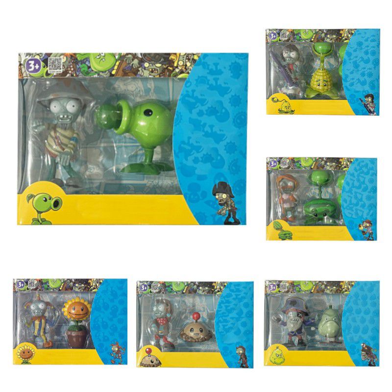 2022 New Plants vs Zombies Toys Figures Peashooter Party Favors Game Sets Gift Box