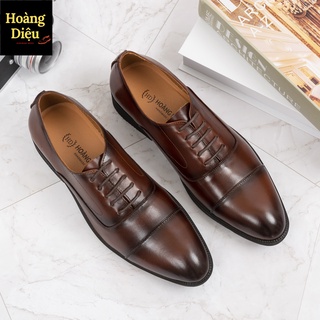 Giày tây nam Oxfords - giầy da nam công sở da bò nguyên miếng, kiểu dang cực đẹp, đế cao su đặc nguyên khối HD11