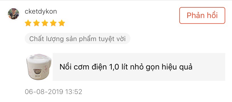 Nồi cơm điện 1,0 lít nhỏ gọn hiệu quả | BigBuy360 - bigbuy360.vn