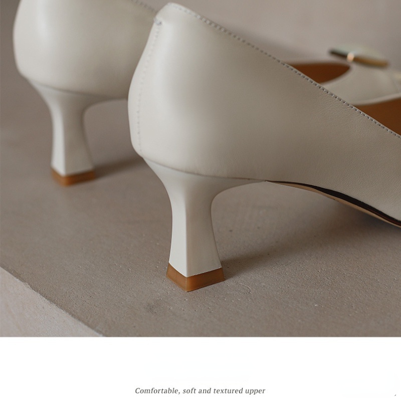 Giày Cao Gót Da Mũi Vuông Phong Cách Retro Pháp Thời Trang Mùa Xuân Dành Cho Nữ 2022