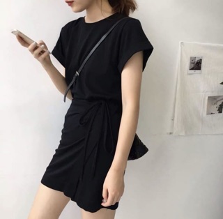 [order] Váy đen liền nơ eo