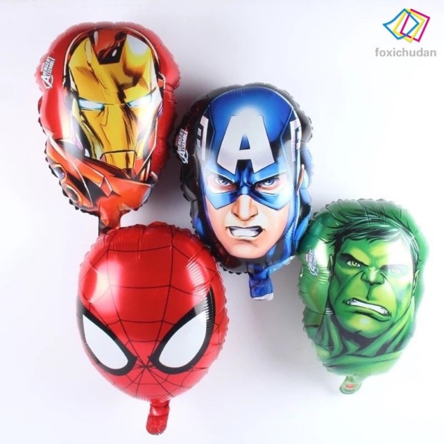 Bóng sinh nhật hình siêu nhân,bóng người nhện,bóng hình captain,bóng ironman,bóng hulk