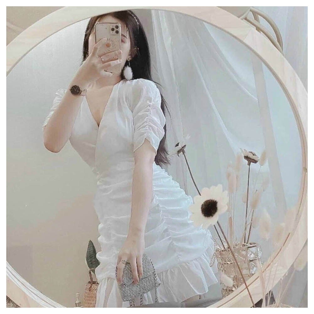 BONUCCI Đầm váy body trắng chéo ngực tôn dáng cho nàng thời trang nữ dạo phố dự tiệc | BigBuy360 - bigbuy360.vn