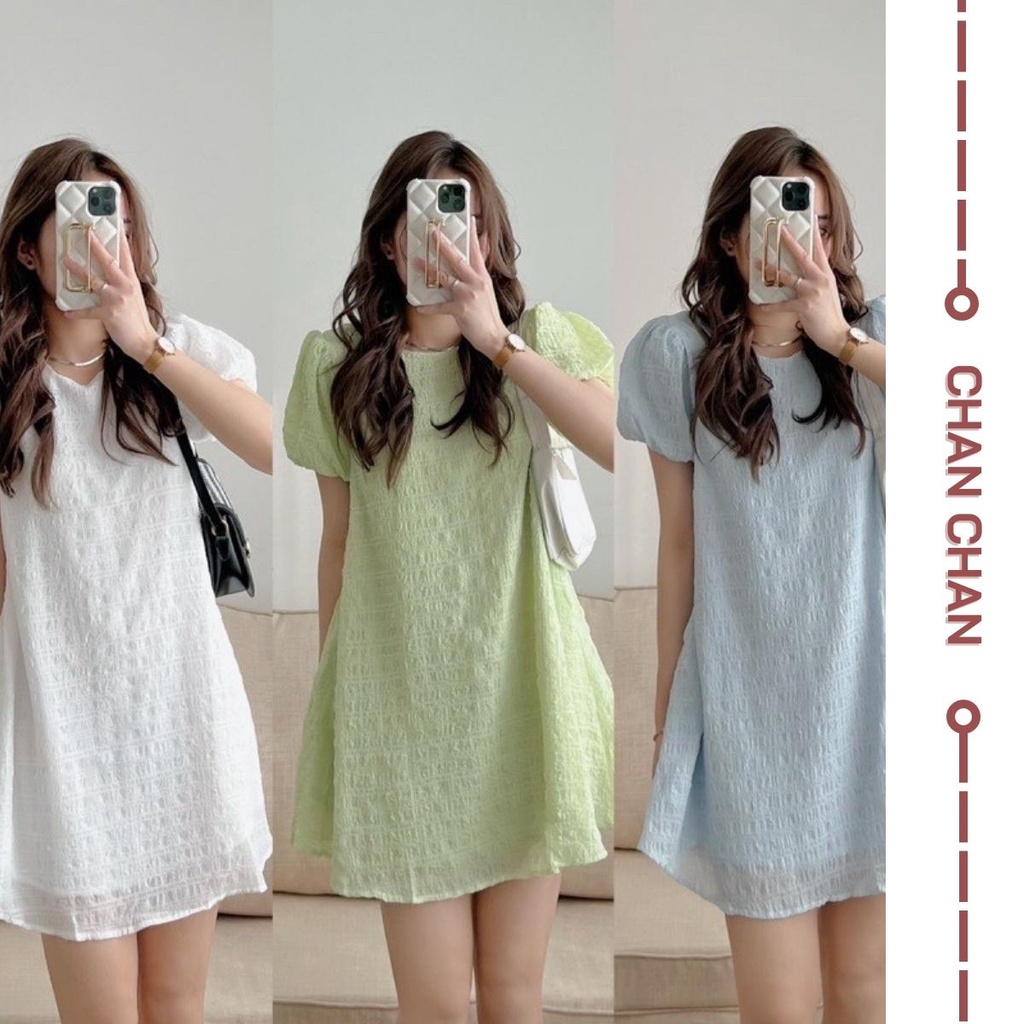 Đầm BABYDOLL Xốp 2 Lớp Tay Bồng Dáng Xuông Siêu Xinh
