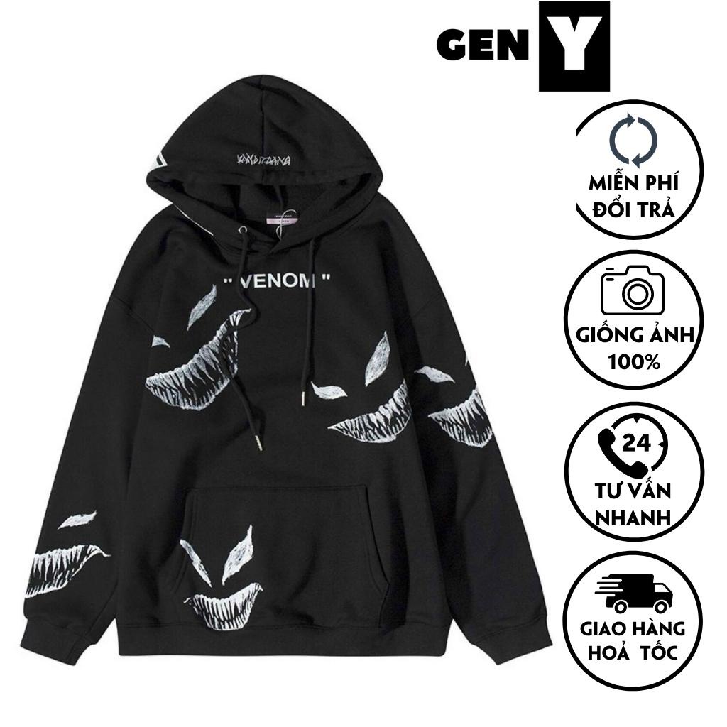 Áo Khoác Nữ Form Rộng GenY - Áo Hoodie Nữ Họa Tiết Venom Chất Nỉ Bông Dày Dặn