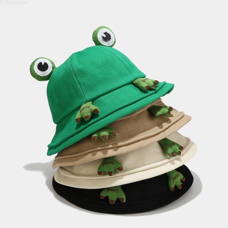 Dễ Thương Nón bucket Hình Chú Ếch Hoạt Hình Đáng Yêu Cho Nam Nữ
