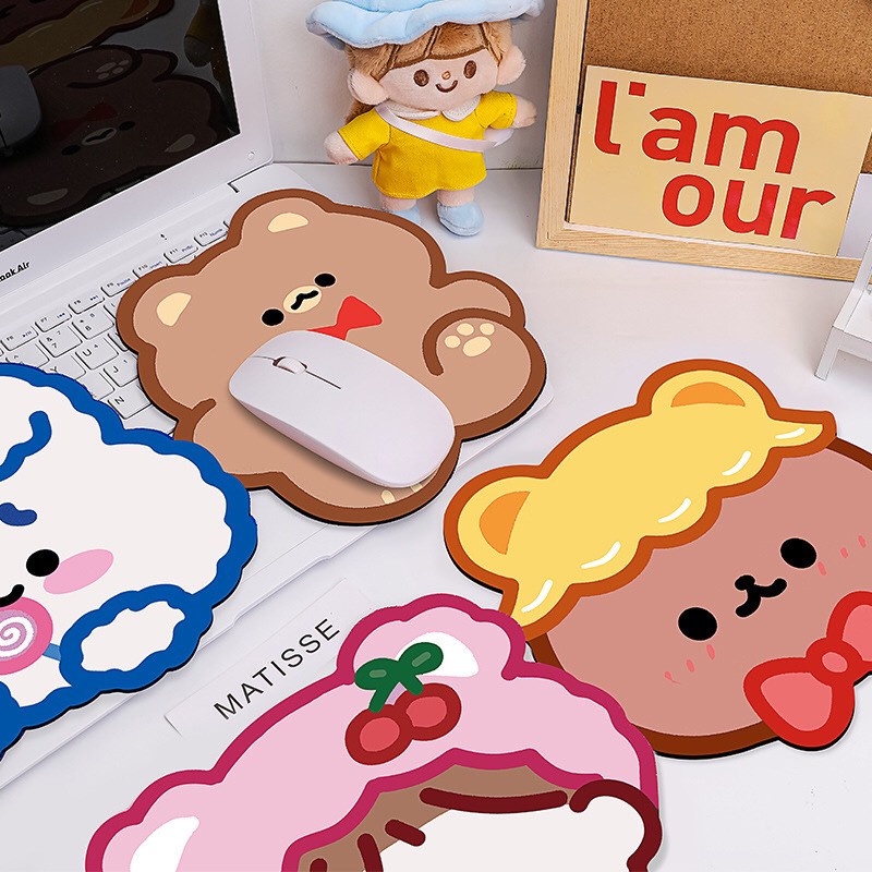 LÓT CHUỘT HÌNH THÚ DỄ THƯỠNG NHIỀU HÌNH CUTE CHỐNG THẤM NƯỚC CHỐNG TRƠN TRƯỢT - MIẾNG PAD LÓT KÊ HÌNH GẤU NGỖ NGHĨNH ĐAN