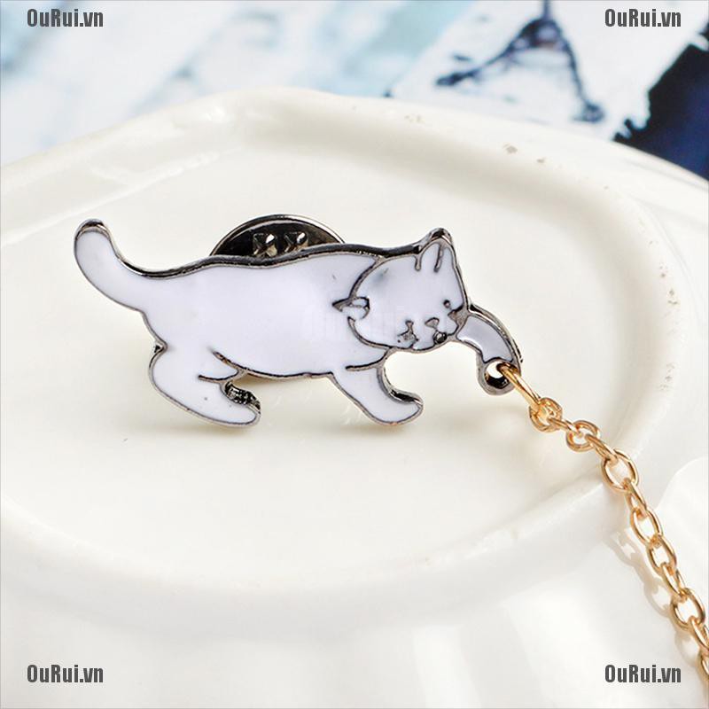 Hoa Tai Hình Mèo Tráng Men Thời Trang