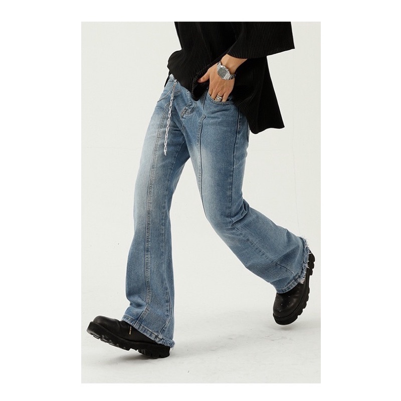 Quần jeans ống loe nam phong cách Rockboiz, punk, vintage