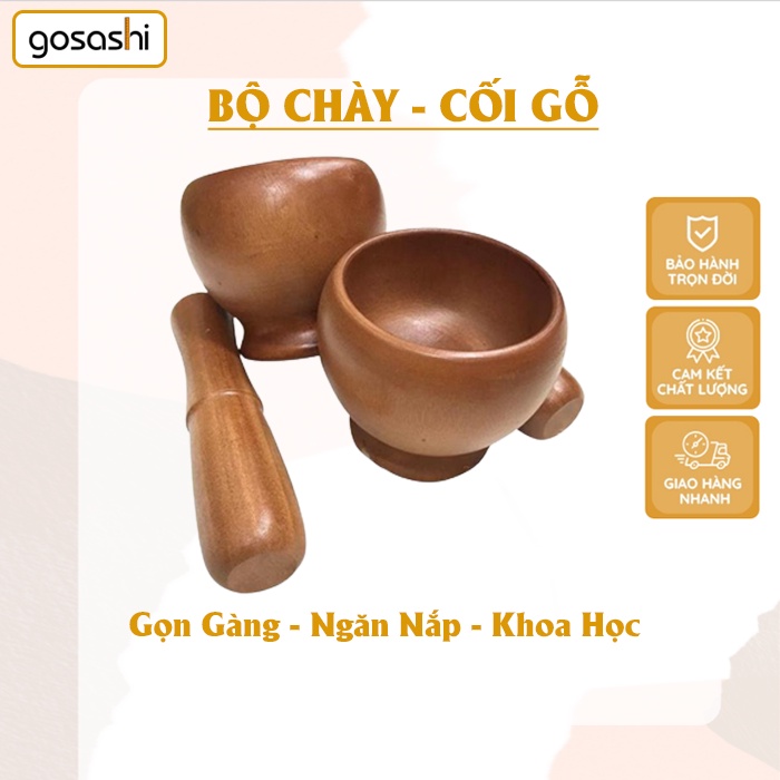 Bộ Chày Cối Gỗ Đa Kích Thước Cao Cấp