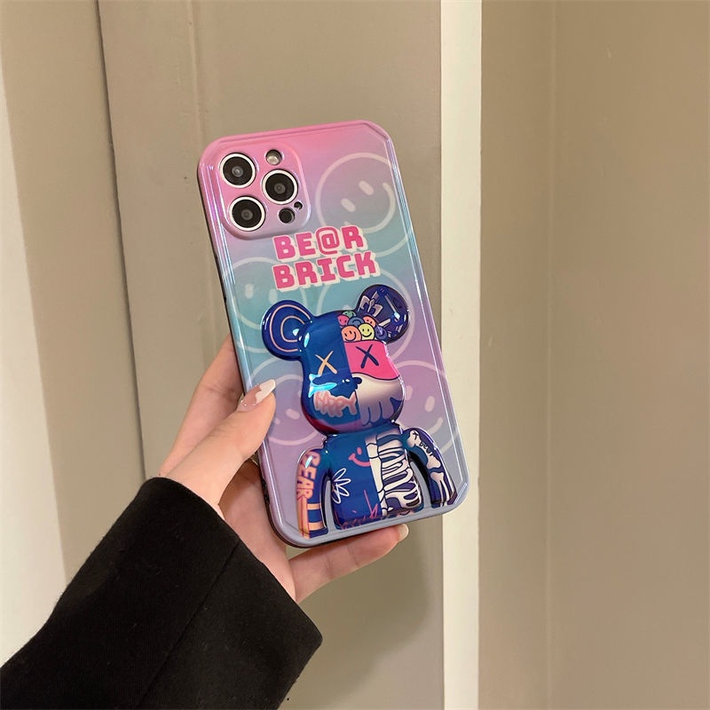 Ốp điện thoại in hình gấu 3D nhiều màu cho IPhone 12 13 11 Pro Max X Xs Max Xr