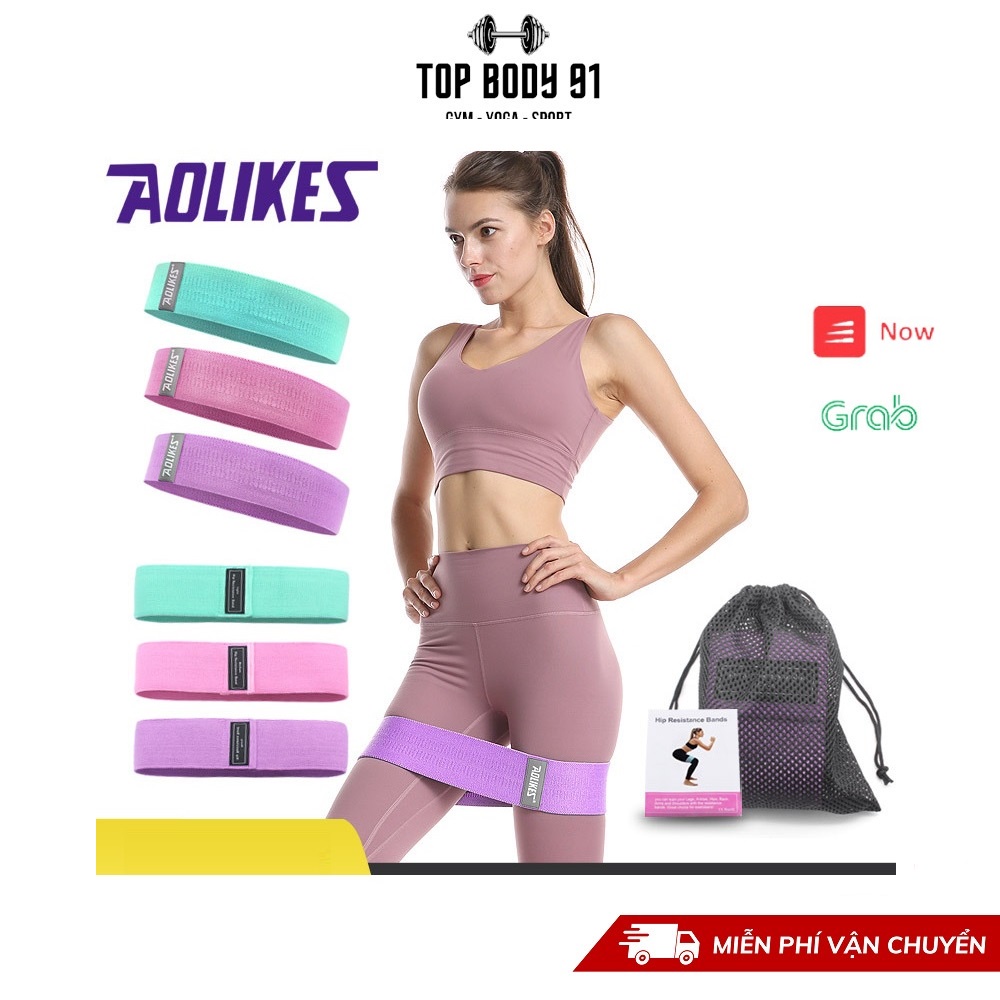 Dây Kháng Lực Tập GYM - HIP Resistance Band Aolikes Tập Cơ Mông Đùi