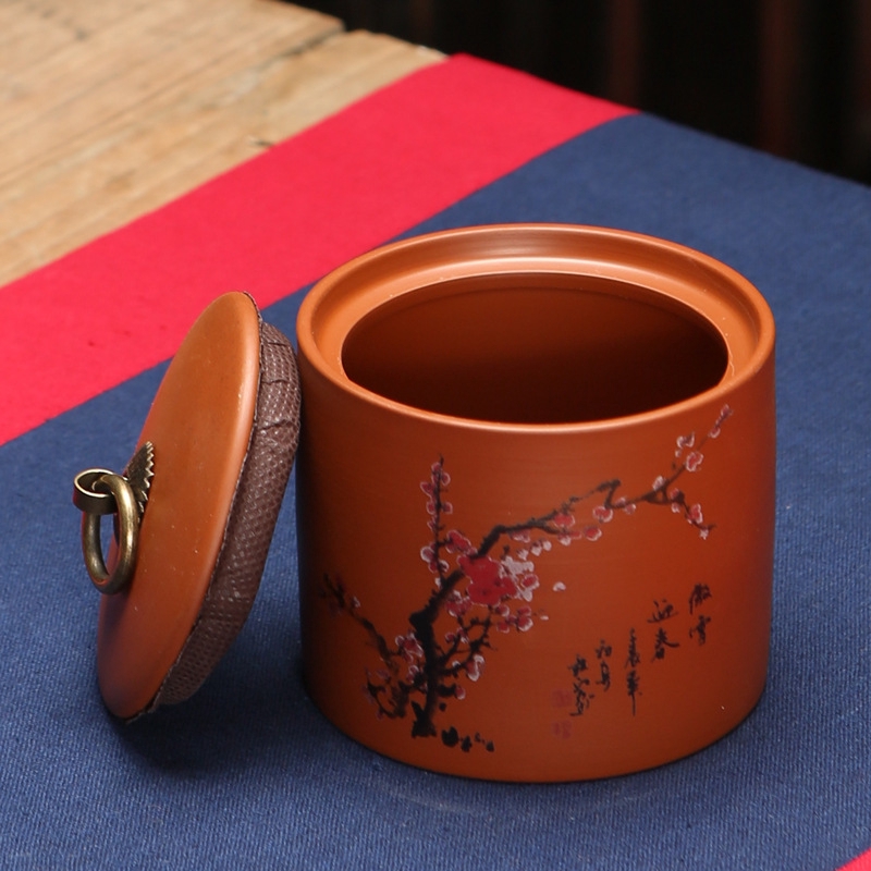 Hũ đựng trà họa tiết cây tre bằng sứ loại nhỏ | BigBuy360 - bigbuy360.vn