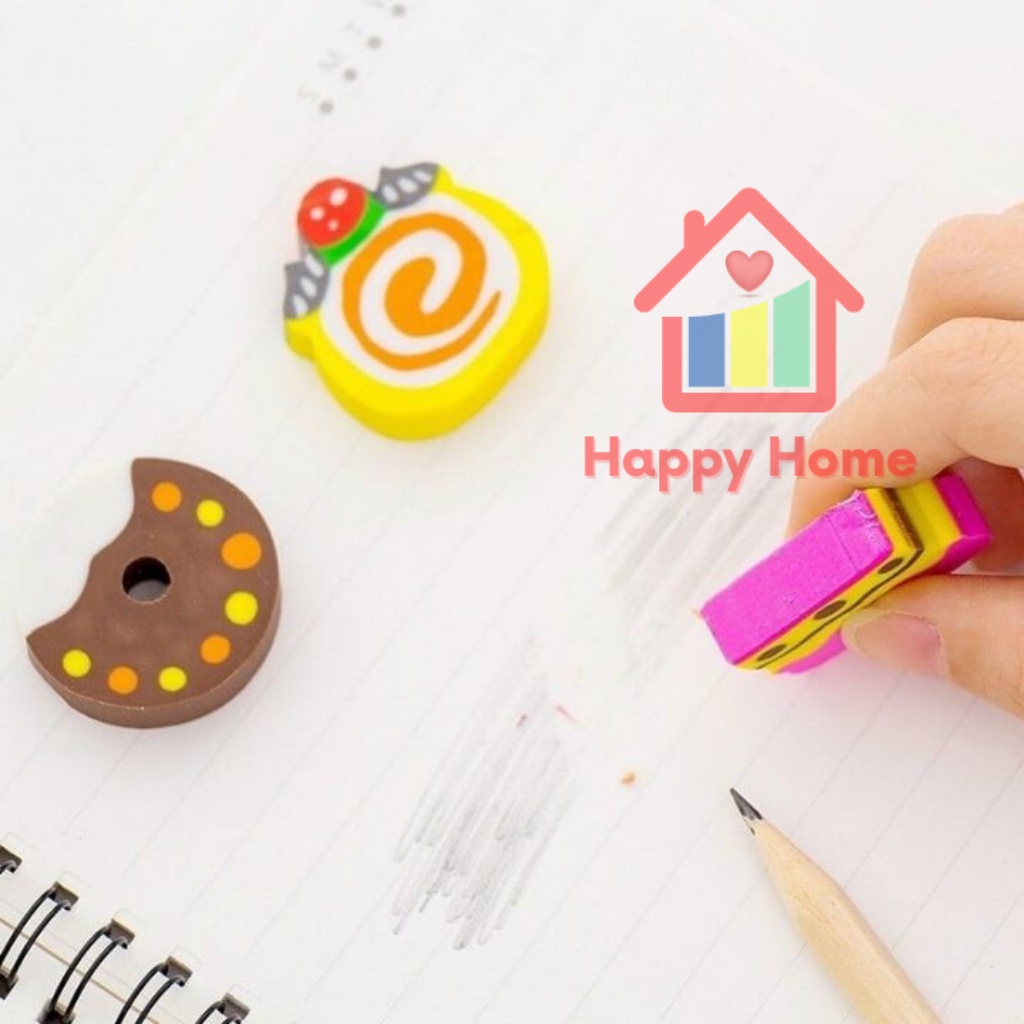 Cục gôm, tẩy bút chì hình bánh ngọt dễ thương cho bé Happy Home