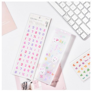 Set 2 Tấm Sticker Alphabet Number