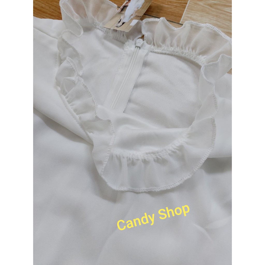 Đầm voan xoè 3 tầng tay cột nơ cổ bèo ( Đỏ, Trắng, Hồng ) | BigBuy360 - bigbuy360.vn