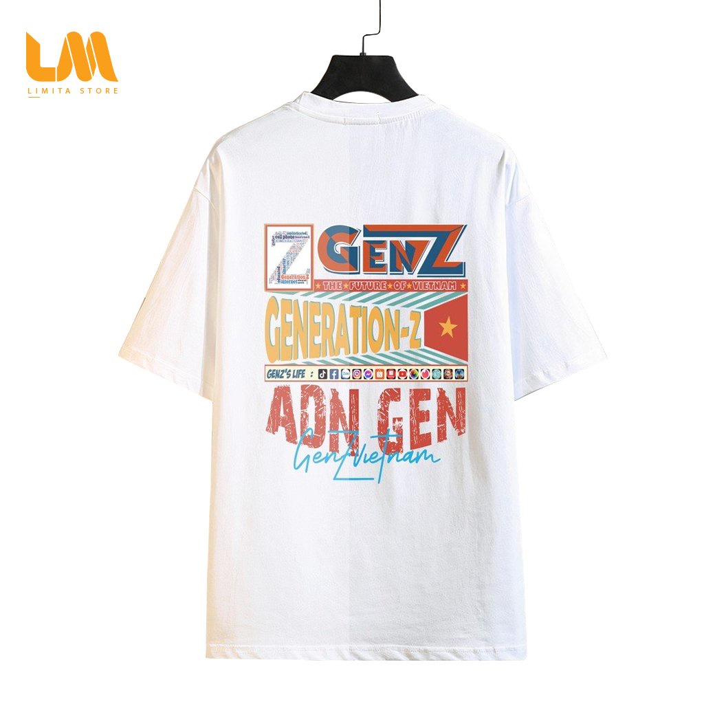 Áo thun nam nữ tay lỡ GenZ cá tính cotton (V206)
