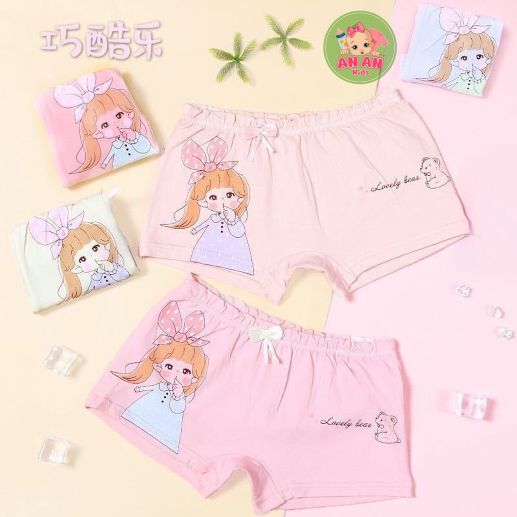 SET 5 Quần Chip Đùi Bé Gái 100% Chất Cotton Thoáng Mát Cao Cấp Siêu Mềm Mịn