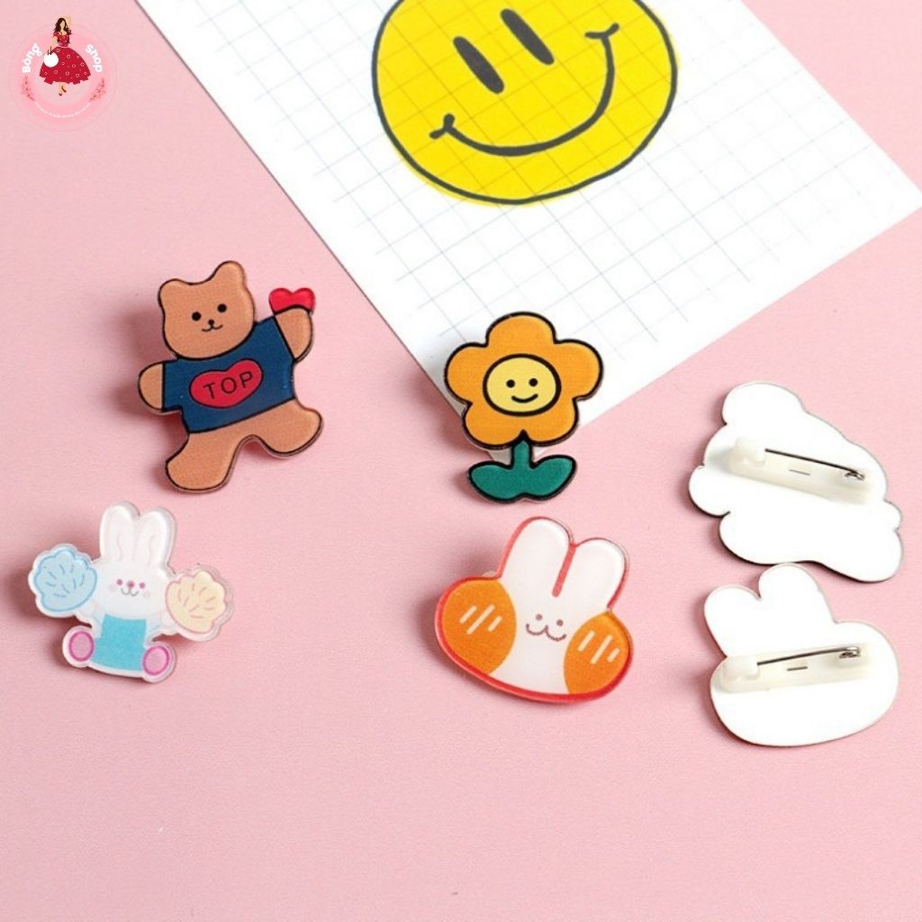 🧰 FREE SHIP 🧰 Phụ kiện sticker cài gim trang trí balo túi ví xinh xắn dễ thương Bông Shop PKTX09