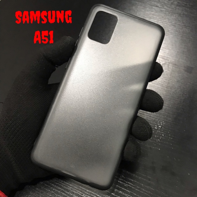 Ốp Lưng Samsung A51 Lưng Cứng Trong Nhám Viền Dẻo Phôi In