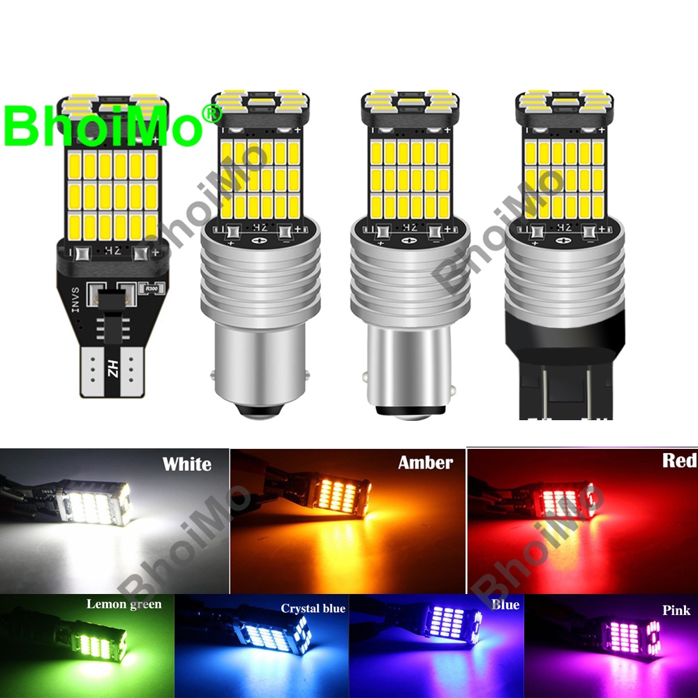 Bóng Đèn led Tín Hiệu Đuôi Xe Hơi T15 1156 BA15S 1157 BAY15D P21W T20 7440 7443 W21W 45SMD 4014 DRL DC12v
