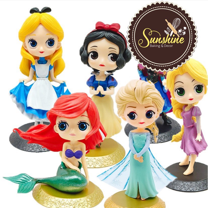 Elsa Anna Belle Bạch Tuyết Nàng Tiên Cá Công ChúaTrang Trí Bánh Kem Gato Sinh Nhật