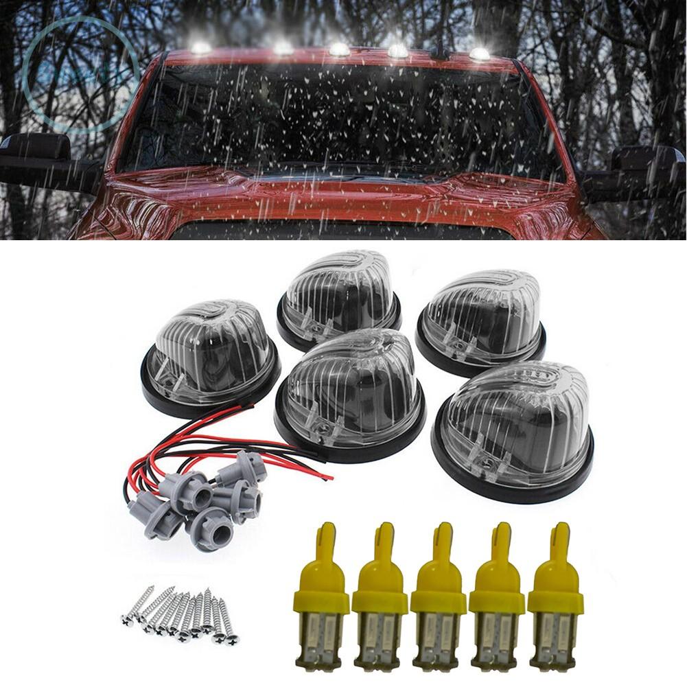 5PC Cab Sign Light Transparent Color Lens + T10 LED Kit for 73-87 GMC Chevrolet