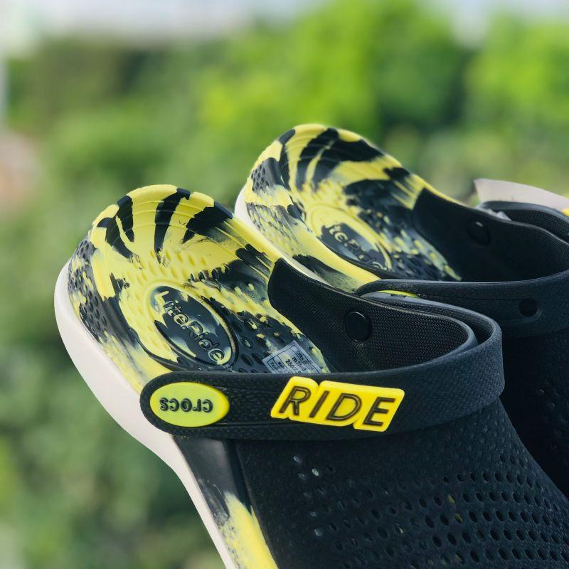 Dép Cross Literide 360  FREESHIP + Hàng loại 1 + Hộp  giày sục sandal Crocs quai ngang bít đầu nam nữ, loang đen