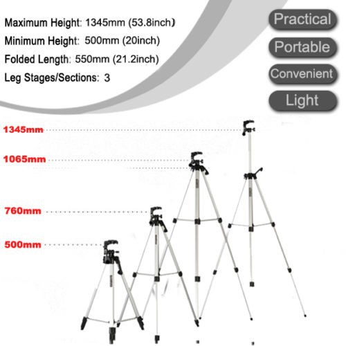 Chân máy ảnh chuyên nghiệp cỡ lớn Tripod 330A cho máy ảnh máy quay phim và điện thoại - nhôm siêu nhẹ siêu bền