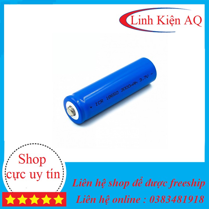 Pin Li-on 18650 dung lương 3000mAh dòng xả 10C(loại tốt)