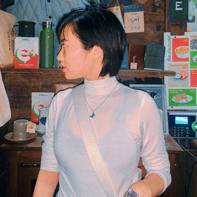 WHITE Basic High Neck Top - Áo thun cổ lọ - Trắng