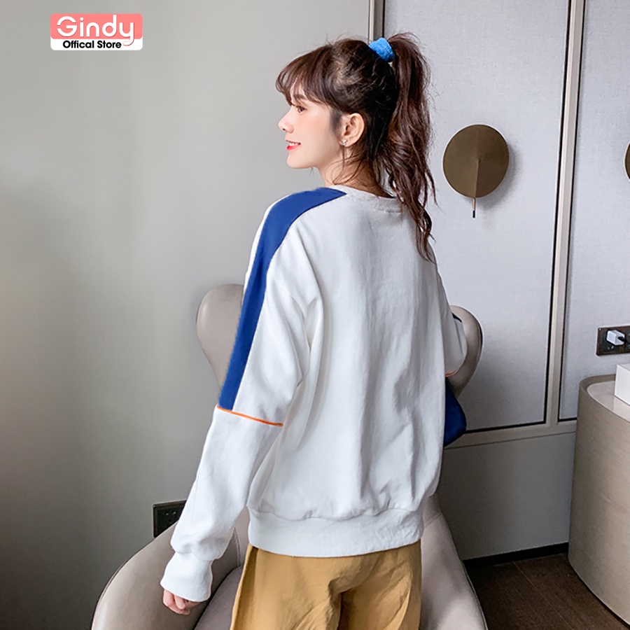 Áo nỉ sweater dài tay GINDY Frun hoodie trơn basic form rộng đơn giản dễ phối đồ thời trang thu đông A9108