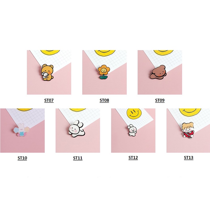 Sticker cute pin cài áo phụ kiện trang trí balo túi xách