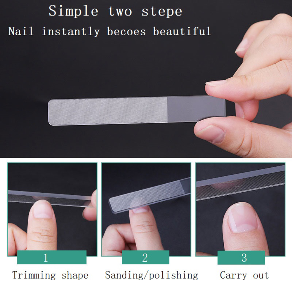 ❀SIMPLE❀ 1 PC Nail Beauty Tools Glass Nail File Washable Nail Sanding Grinding Shiner Nano Polished Hot New Non-harm Nails Professional Nail Art Manicure Transparent