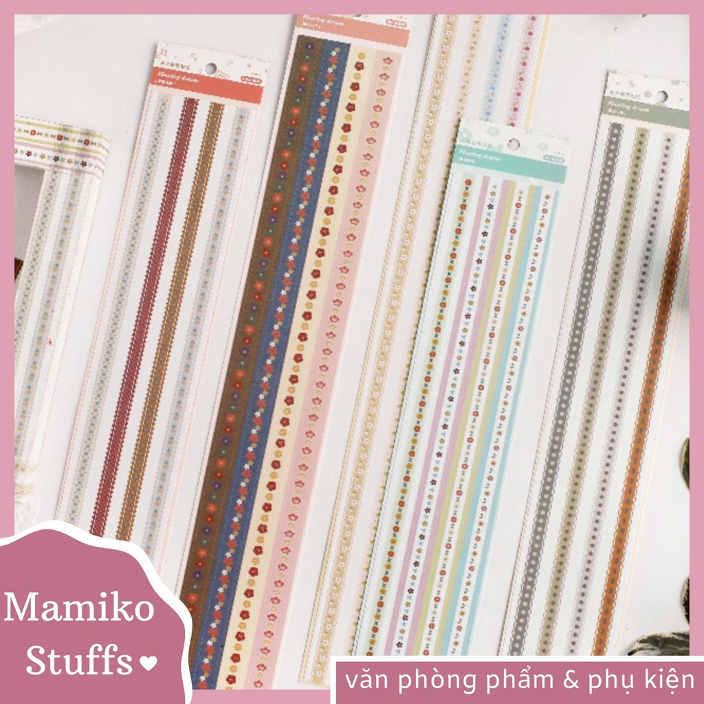 STICKER MASKING TAPE VINTAGE TRANG TRÍ SỔ/PLANNER