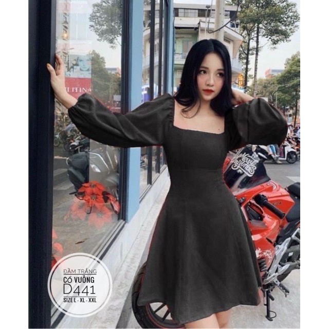 ĐẦM NỮ CỔ VUÔNG TAY PHỒNG UMI PHỐI TAY VOAN DẠO PHỐ DỰ TIỆC ĐỀU XINH | BigBuy360 - bigbuy360.vn