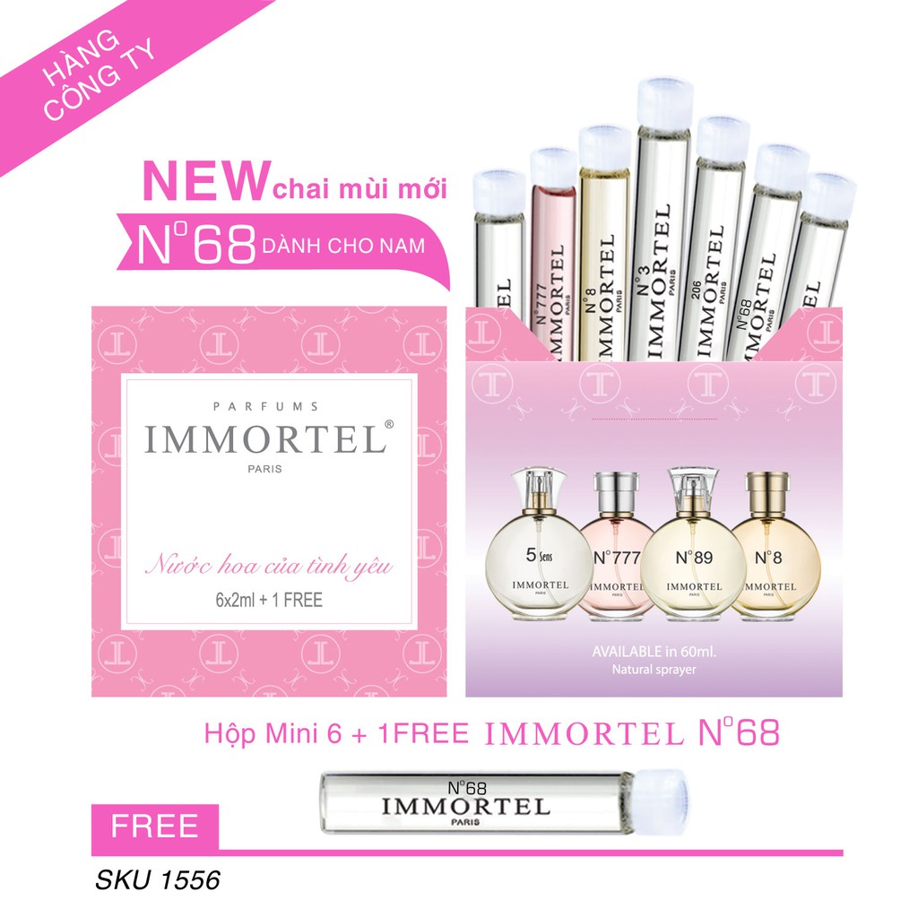 Bộ Mini 6+1 Free No68 - SKU :1556 2ml - (5Sens , No777 ,No8, No3,206, No89) Tặng No68 | Thế Giới Skin Care
