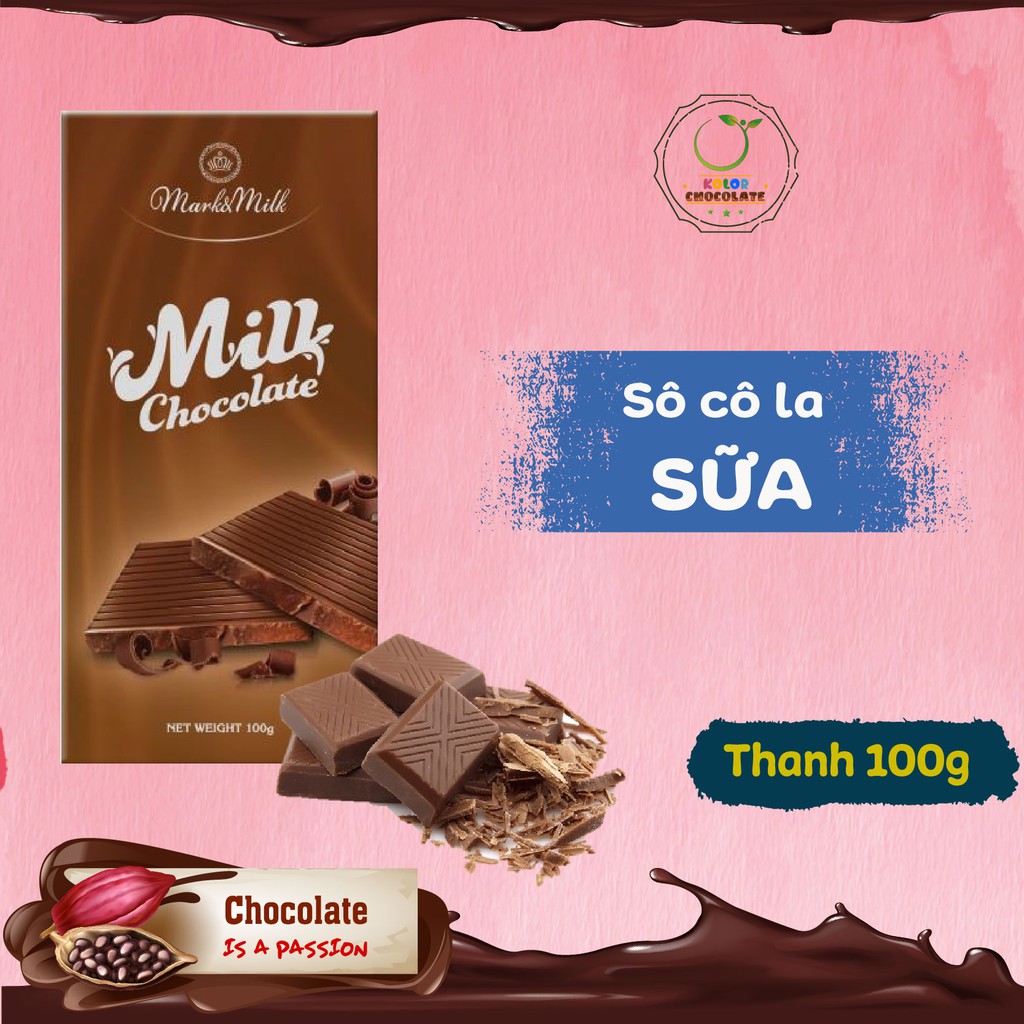 Socola sữa thanh 100g || Mark & Milk Chocolate