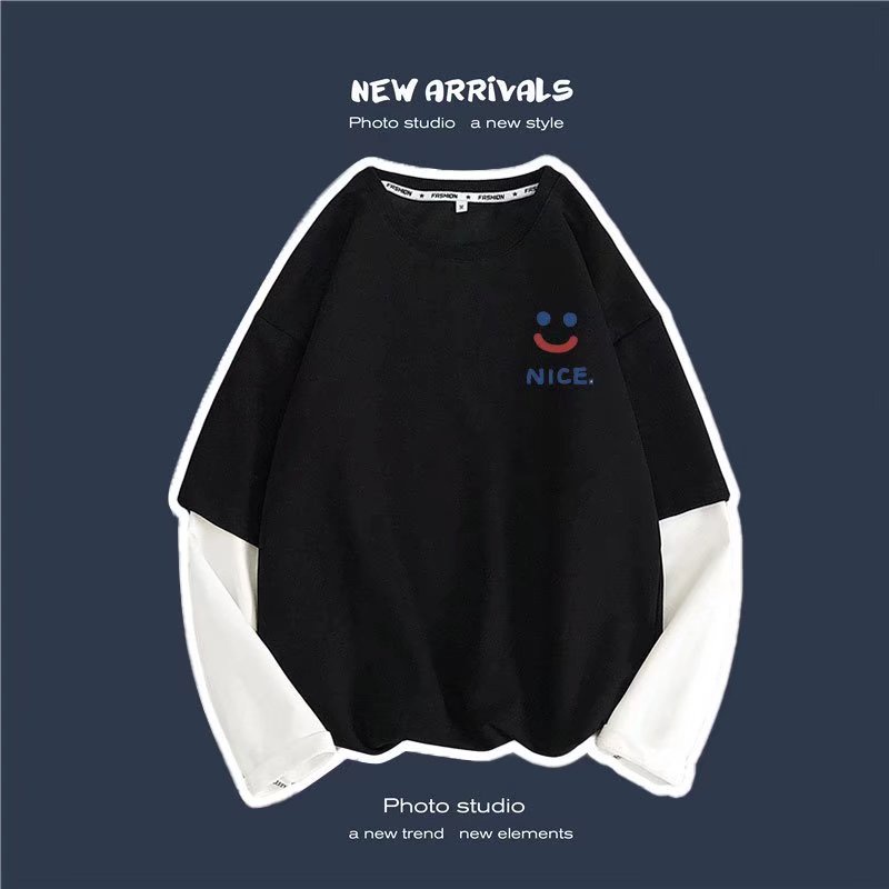 Áo thun tay dài form rộng chất cotton mềm mát thoải mái cho nam