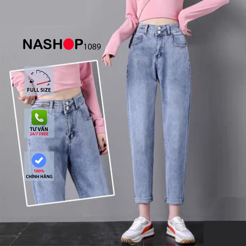 Quần bò baggy nữ quần jean baggy nữ quần jeans nữ cạp cao 3 size S M L hót 2021 | BigBuy360 - bigbuy360.vn