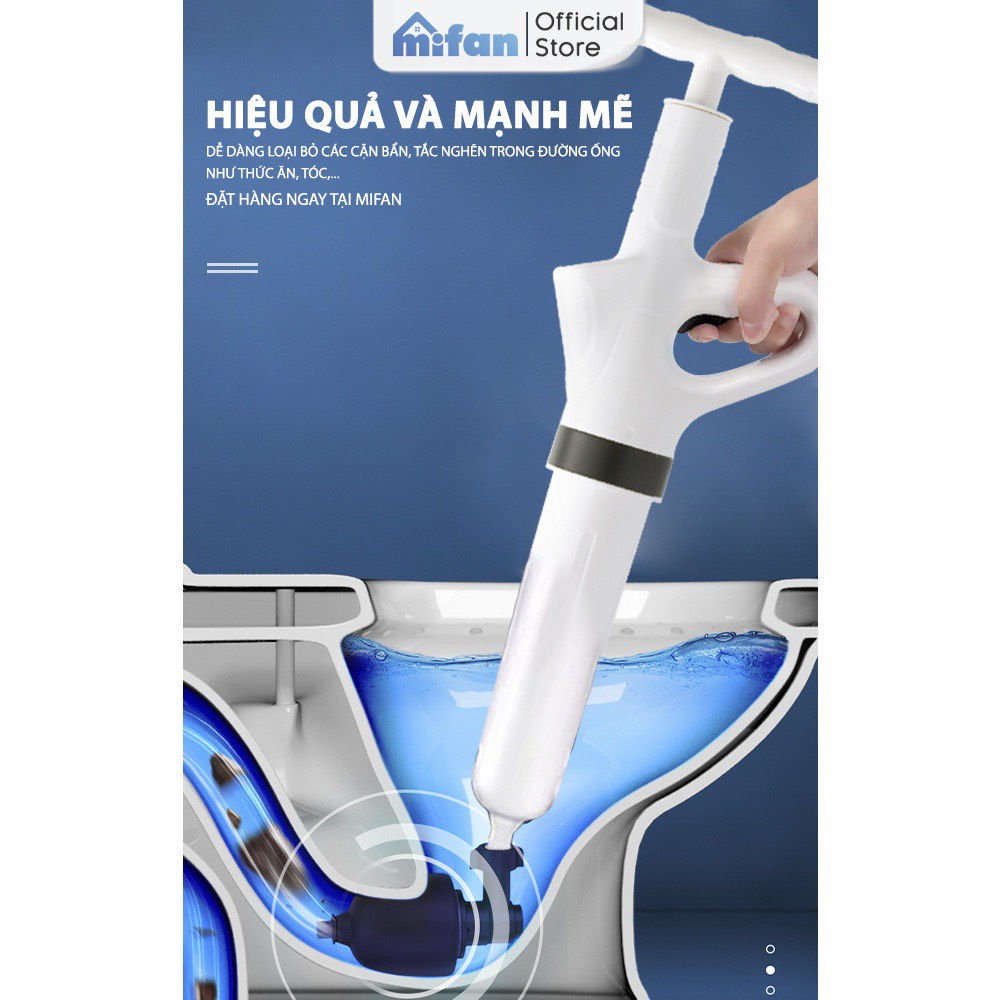 Súng Thông Tắc Bồn Cầu, Chậu Rửa Bát, Bồn Tắm - Mẫu Mới 2021 - Khí Nén AGT Cực Mạnh 8kg - Nhựa ABS Cao Cấp.