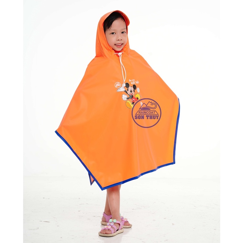 Áo mưa trẻ em cánh dơi Sơn Thủy nhựa PVC an toàn, siêu bền - áo mưa cho bé trai, bé gái hình in hoạt hình đáng yêu