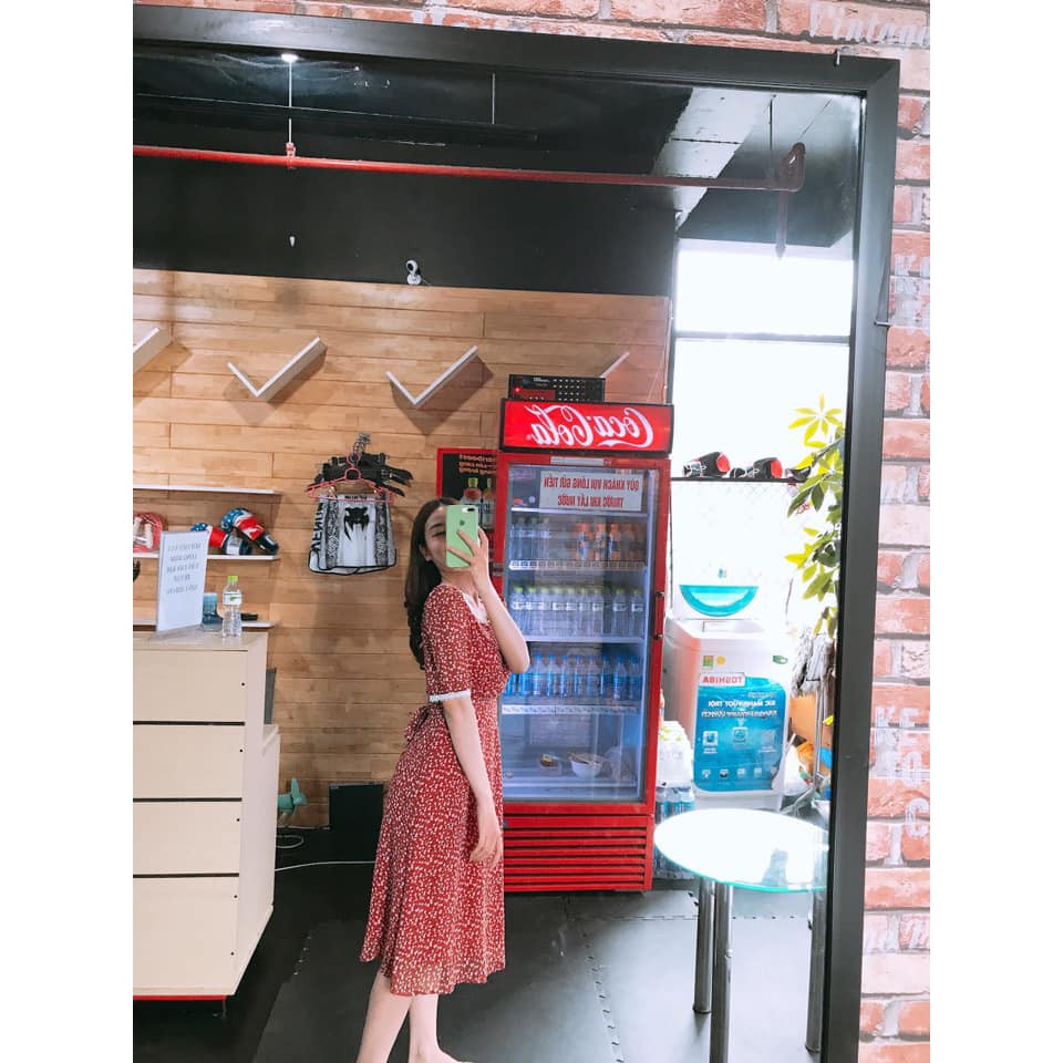 Váy vintage hoa nhí cổ vuông phối ren dáng xòe nhẹ hàn quốc chun eo - 502 | BigBuy360 - bigbuy360.vn