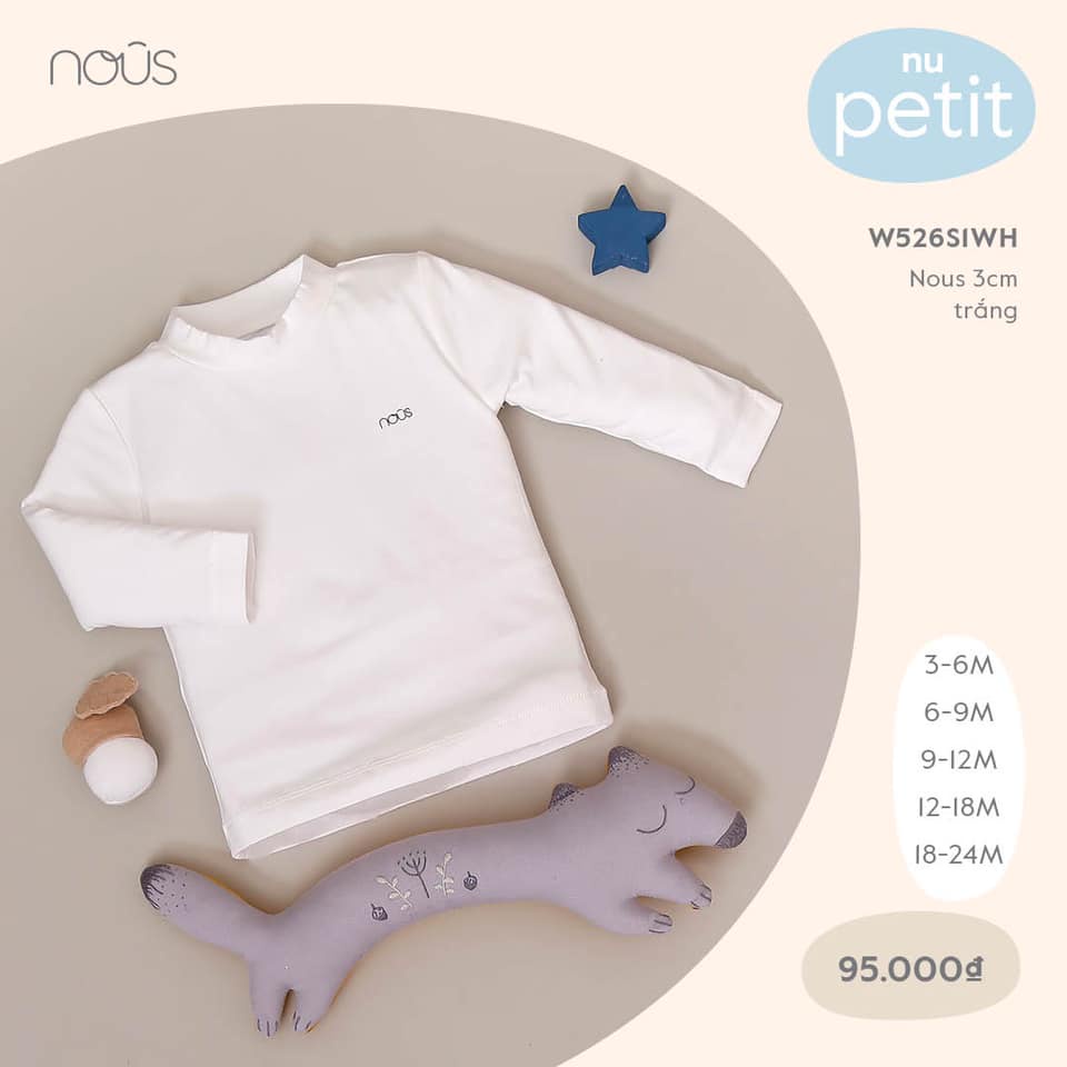 Áo Giữ Nhiệt Nous 3-6m, 6-9m, 9-12m, 12-18m, 18-24m Chính Hãng | Minizon Kids