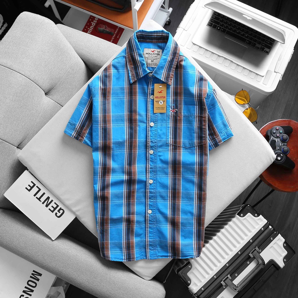 Áo Sơ Mi Nam Tay Ngắn Kẻ Sọc Vải Đẹp Bền Màu | BigBuy360 - bigbuy360.vn