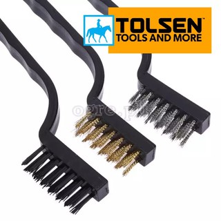 TOLSEN Bộ 3 Bàn Chải Thép Mềm 180mm 7inch Wire Brushes 32059 Điện Sài Gòn
