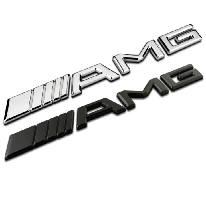 Tem Decal logo chữ AMG 3D hợp kim inox dán xe đuôi ô tô G50803 - G50802 Kích thước 19*2cm