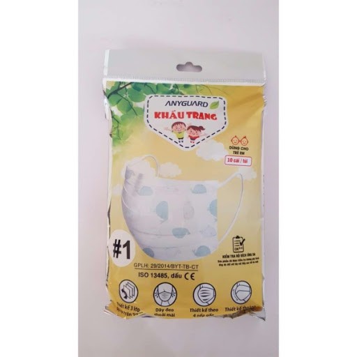 Khẩu trang trẻ em Anyguard túi 10 cái hộp 50 cái | BigBuy360 - bigbuy360.vn