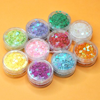 Combo Cốm Kim Tuyến Sequin cho Slime Nail Make Up Hình trái tim